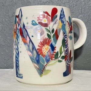 Anthropologie Starla M. Halfmann mug- Floral M